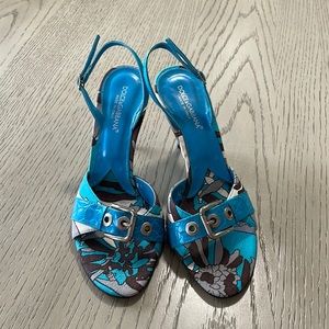 Dolce Gabbana sling back heeled sandals size 37 1/2 ( Italy size)